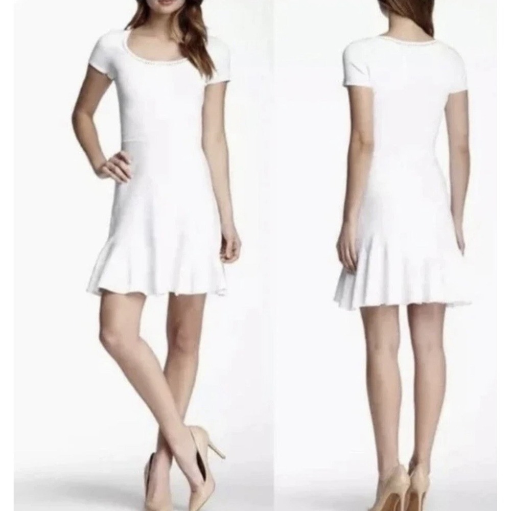 Diane Von Furstenberg St Petersburg Dress Size Medium White Fit Flare Knit NWT